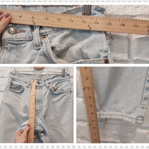 Vintage Levis 550 Jeans Mens 31x32 Faded Blue Orange Tab Distressed Relaxed 90s, - Picture 14 of 15